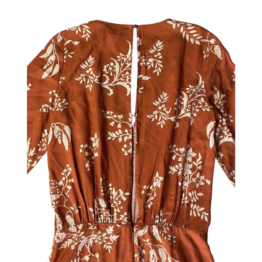 Sezane Floral Jumpsuit in Rust and Cream - Picture 9 of 10